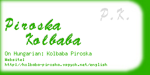 piroska kolbaba business card